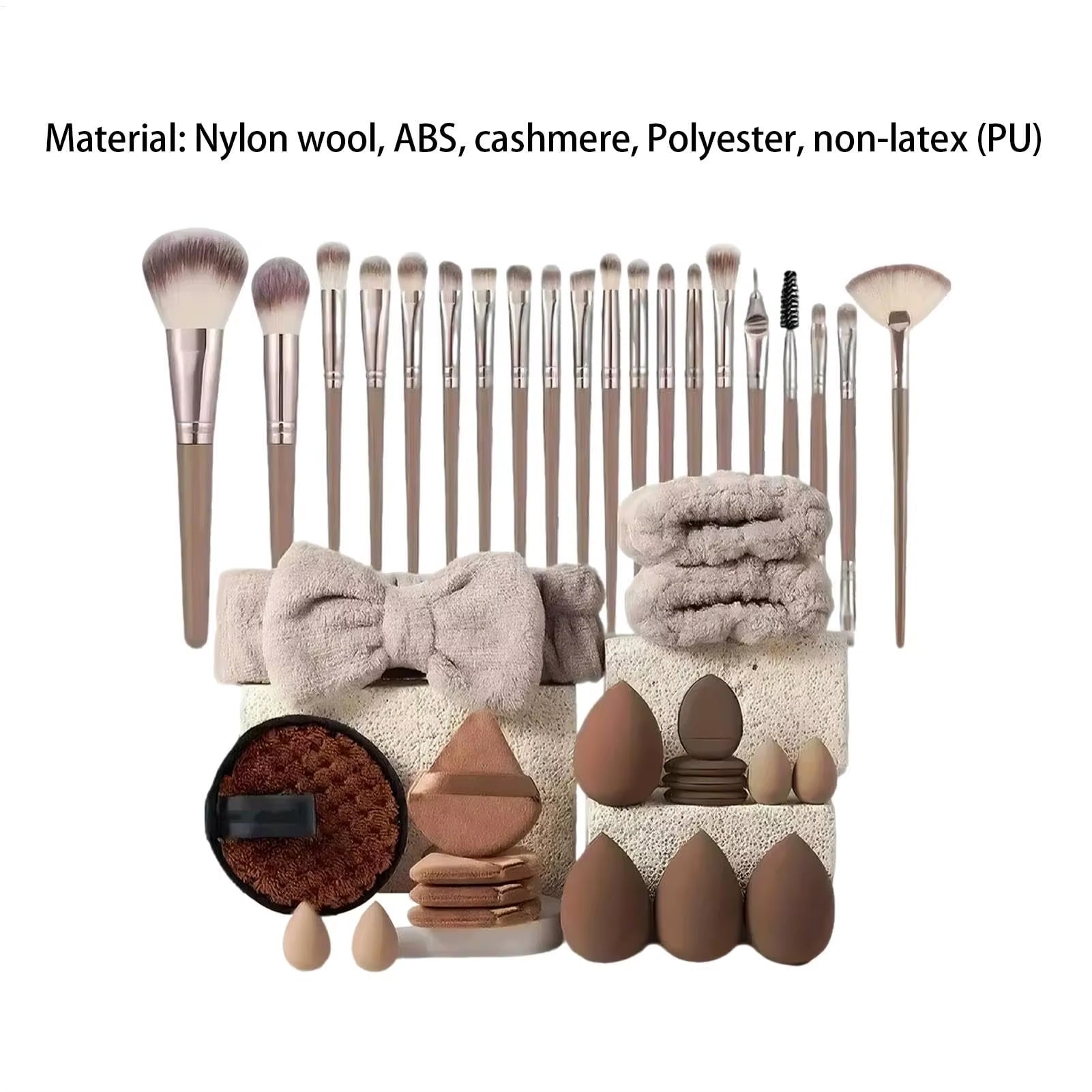 40Pcs Complete Makeup Brush Set, Professional Face Makeup Tools with Headband, Portable Kit for Beginners & Pros